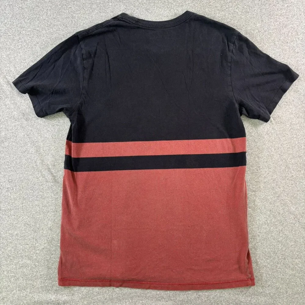 True Religion Brand Jeans T Shirt Mens XS Black Red Colorblock Logo Y2K